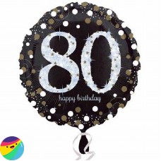 Folija balon - 80 Holografski Srebrno črn
